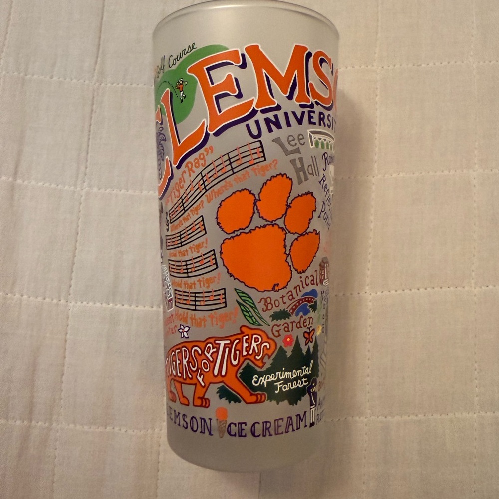 Clemson University Frosted Glass Tumbler